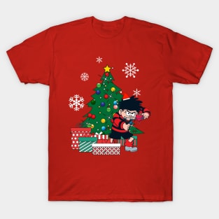 Dennis The Menace Around The Christmas Tree T-Shirt